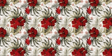 Hibiscus Floral Door Panel Trims