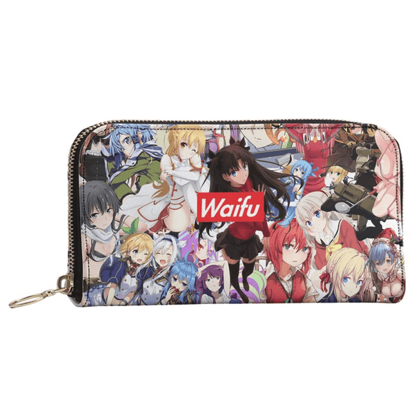 Anime Waifu Leather Purse Wallet 100 Genuine Leather Shift Royal